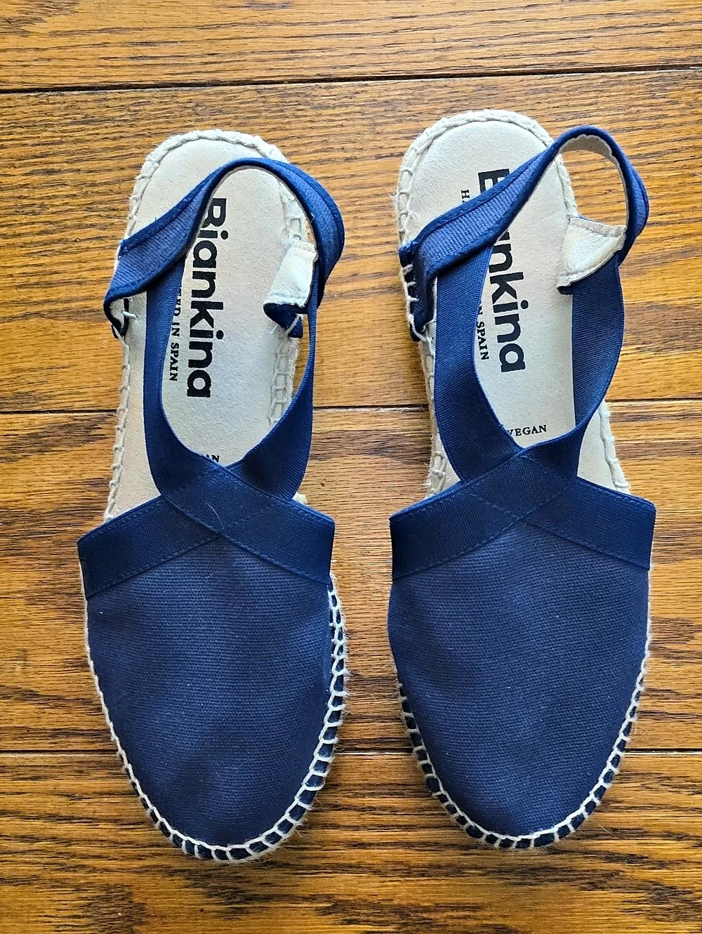 Biankina Women's Blue Espadrille Sandals Sz 38/8us
